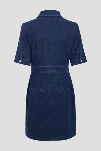 Robe portefeuille en jean denim brut femme