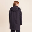 Parka &agrave; capuche doubl&eacute;e bleu fonc&eacute; femme