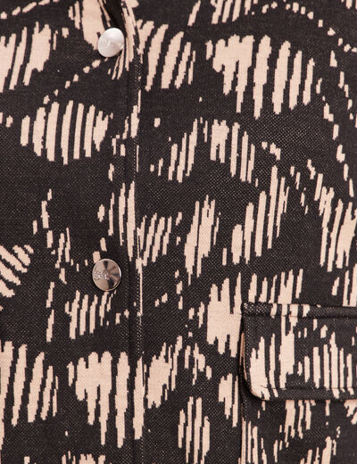 Veste droite doubl&eacute;e noir femme