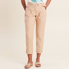 pantalon ajuste 78eme beige femme Pantalon ajusté 7/8ème beige femme