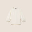 Blouse droite col rond manches 3/4 ecru femme