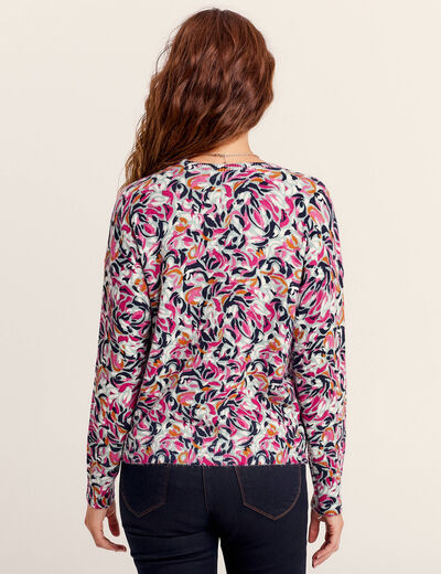 Pull manches longues multicolore femme
