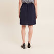Jupe droite ceinturée bleu foncé femme