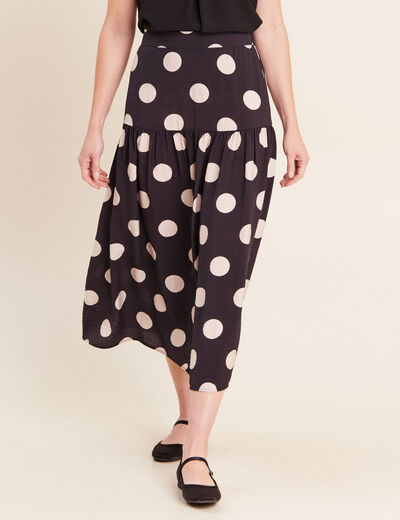 Jupon &agrave; pois noir femme