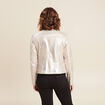 Veste droite zippée couleur argent femme