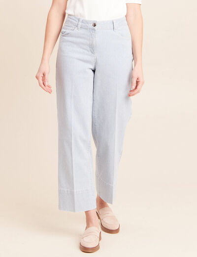 Jean coupe large 7/8&egrave;me bleu femme