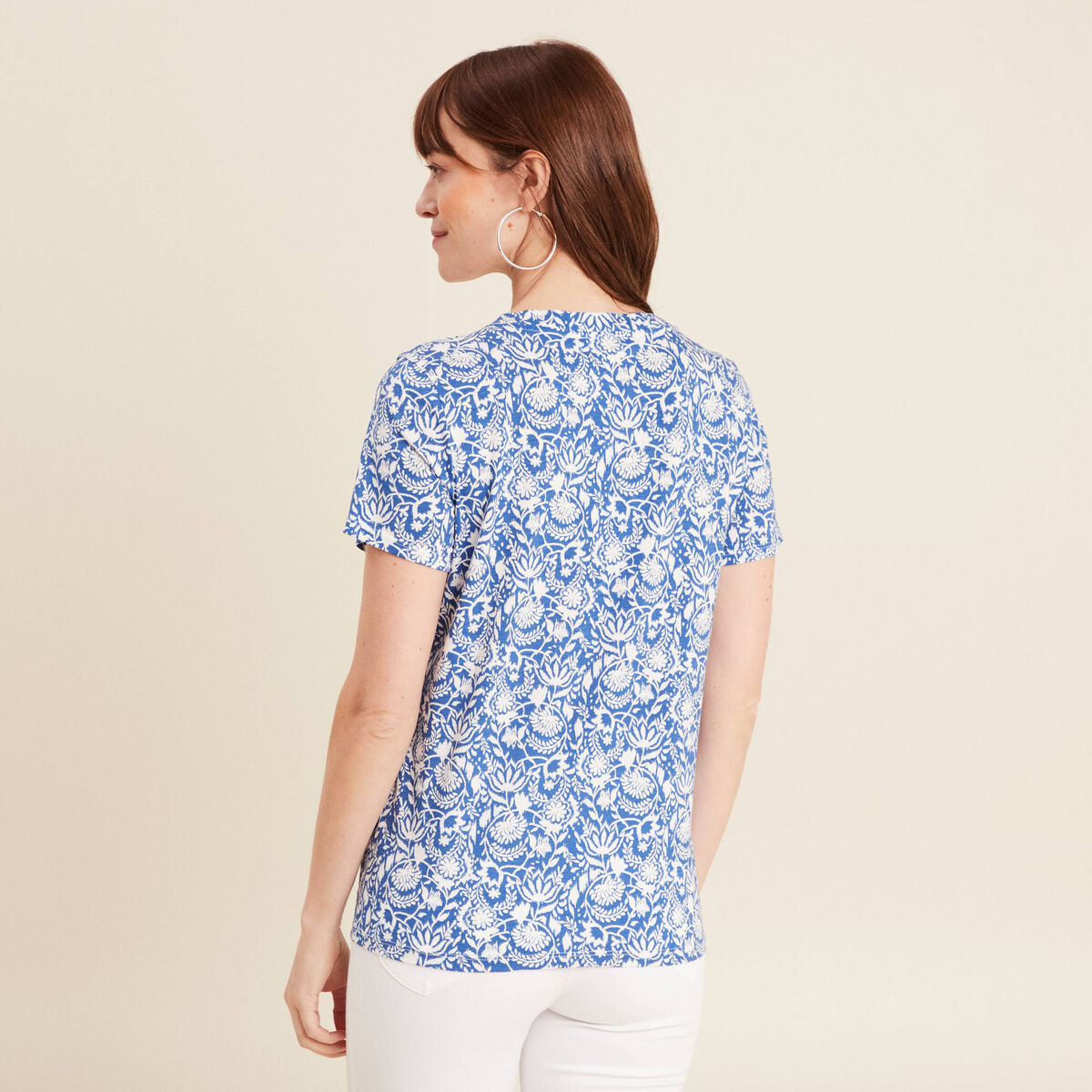 T-shirt manches courtes bleu femme