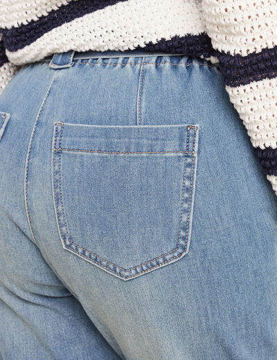 Jean paperbag 7/8ème denim double stone femme