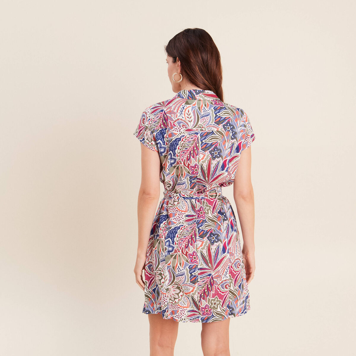 Robe droite zipp&eacute;e mauve femme