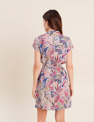 Robe droite zipp&eacute;e mauve femme