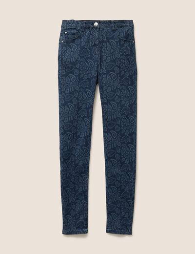 Jean magique ajusté taille standard bleu femme
