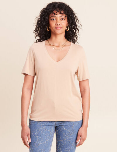 T-shirt manches courtes sable femme