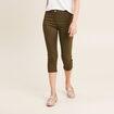 Pantacourt droit taille standard vert kaki femme