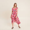 Robe midi évasée fluide rouge femme