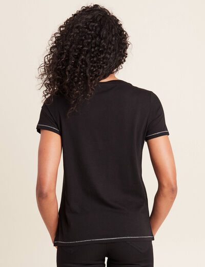 T-shirt manches courtes noir femme