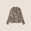 Blouse col v manches longues multicolore femme