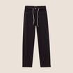 Pantalon coupe droite à coulisse noir femme
