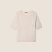 Pull manches courtes beige femme