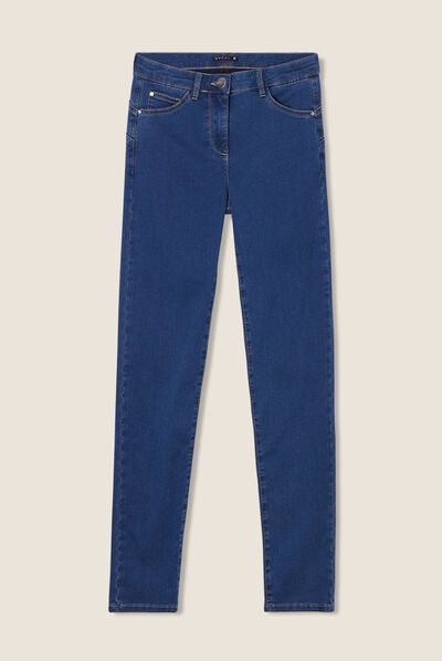 Pantalon léger taille standard long denim double stone femme