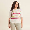 Pull dentelle col bateau multicolore femme
