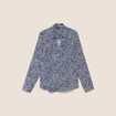 Chemise cintr&eacute;e manches longues bleu femme