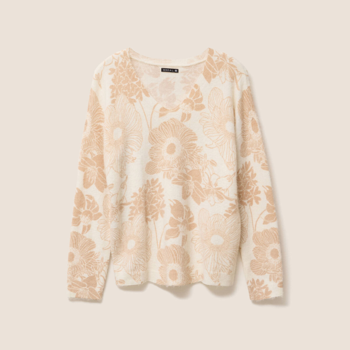 Pull manches longues marron femme