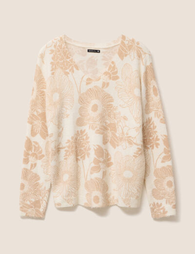 Pull manches longues marron femme