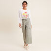 T-shirt manches courtes ecru femme