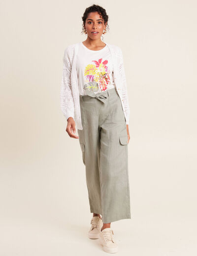 T-shirt manches courtes ecru femme
