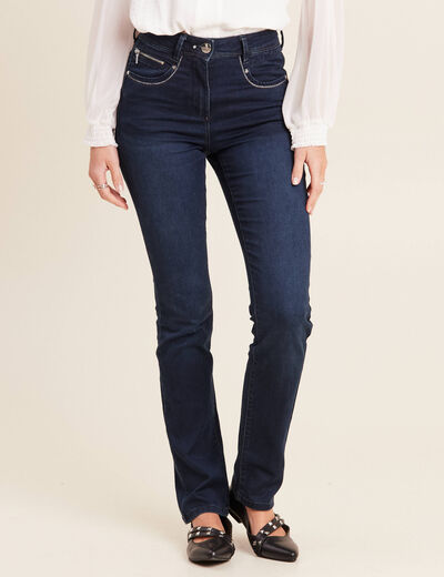 Jean droit denim brut femme