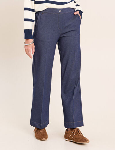 Jean large 7/8&egrave;me denim brut femme