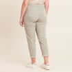 Pantalon coupe droite à coulisse vert clair femme