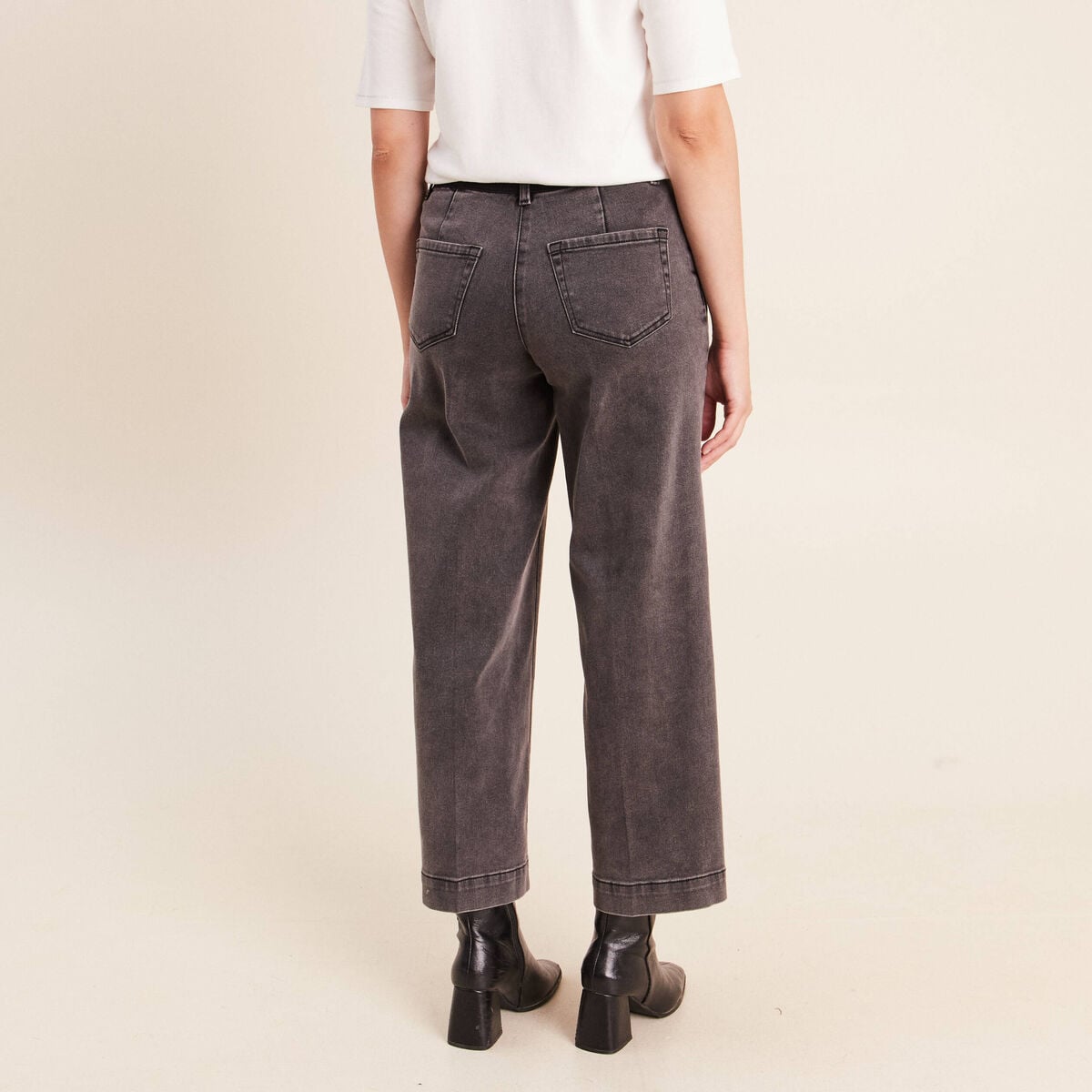 Jean denim gris femme