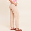 Pantalon coupe large en lin sable femme