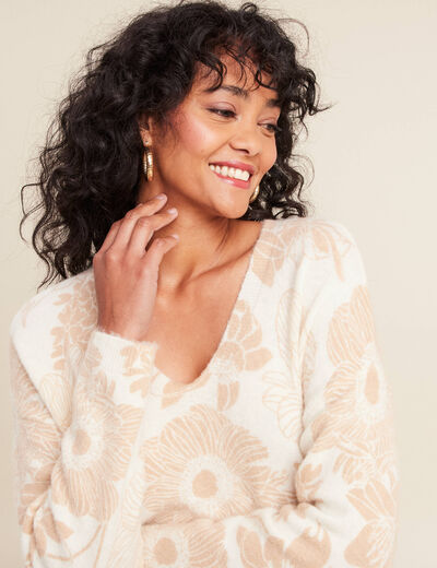 Pull manches longues marron femme