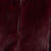 Manteau en fausse fourrure col montant bordeaux femme