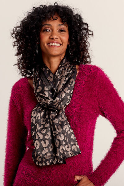Foulard taupe femme