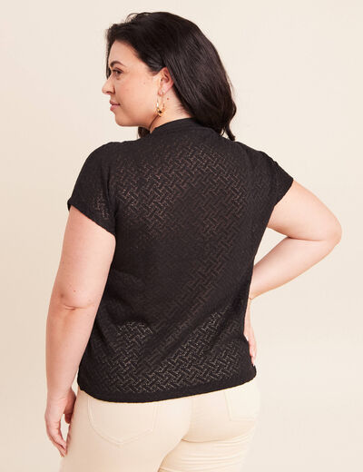 T-shirt manches courtes noir femme