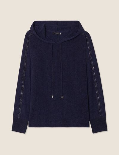 Sweat à capuche bleu marine femme