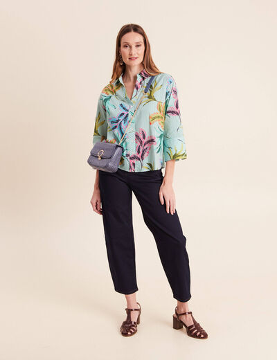 Pantalon magique Le L&eacute;ger coupe barrel denim brut femme