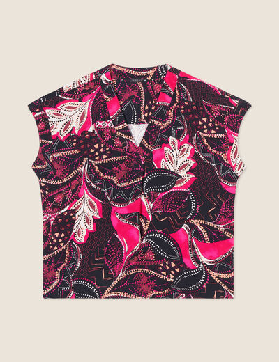 Blouse manches courtes noir femme