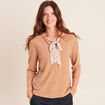 Cardigan manches longues beige femme