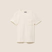 T-shirt col rond manches courtes ecru femme