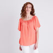 Blouse manches courtes orange clair femme