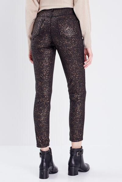 Pantalon ajusté réversible noir femme