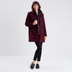 Manteau &eacute;vas&eacute; boutonn&eacute; noir femme