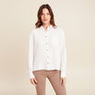 Chemise fluide manches longues ecru femme