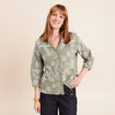 Blouse col tunisien manches 3/4 vert femme