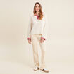 Pull manches longues ajouré ecru femme