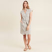 Robe droite zippée vert kaki femme
